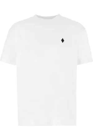 MARCELO BURLON Koszulki, Mężczyzna, Biały, S, Bawełna, Koszulka Graffiti Cross