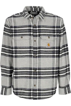 Carhartt Koszule, Mężczyzna, Szary, L, Bawełna, Koszula flanelowa w kratę
