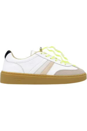 Serafini Buty, Kobieta, Biały, 37 EU, Skóra, Skórzane trampki z detalami logo