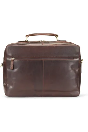 Howard London Torebki, Mężczyzna, brązowy, ONE SIZE, Skóra, Teczka na laptopa z ciemnobrązowej skóry