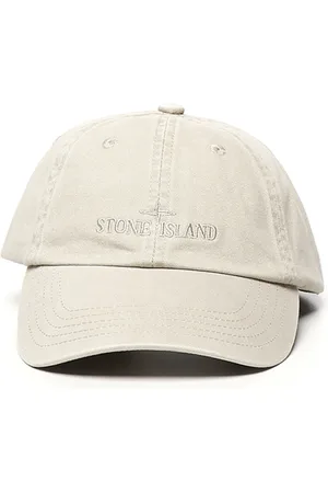 Stone Island Akcesoria, Mężczyzna, Beżowy, ONE SIZE, Beżowy Kapelusz z Bawełnianej Gabardyny z Haftem