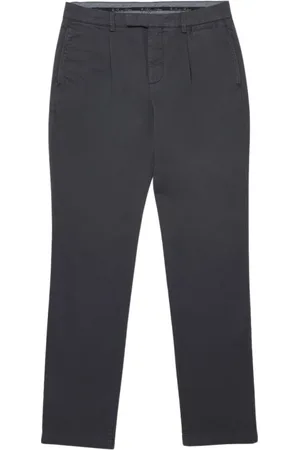 Brooks Brothers Spodnie, Mężczyzna, Szary, W32, Bawełna, Bawełniane spodnie typu slack z diagonalu