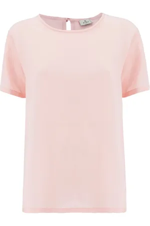 Etro Koszulki, Kobieta, Różowy, L, Koszulka Crewneck