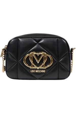 Moschino Torebki, Kobieta, Czarny, ONE SIZE, Len, Torebka Crossbody z Polietylenu