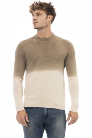 ALPHA STUDIO Swetry, Mężczyzna, Beżowy, 2XL, Sweter z okrągłym dekoltem i długim rękawem