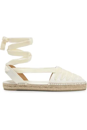 Castaner Buty, Kobieta, Biały, 37 EU, Satyna, Espadryle na płaskiej podeszwie