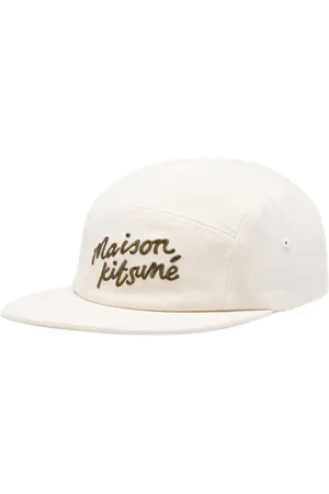 Maison Kitsuné Akcesoria, Mężczyzna, Beżowy, ONE SIZE, Bawełna, Czapka Handwriting