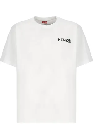 Kenzo Koszulki, Mężczyzna, Biały, M, Biała Koszulka z Kwiatowym Nadrukiem