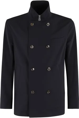 MONTECORE Kurtki, Mężczyzna, Niebieski, 2XL, Płaszcz Peacoat z podwójnym rzędem guzików