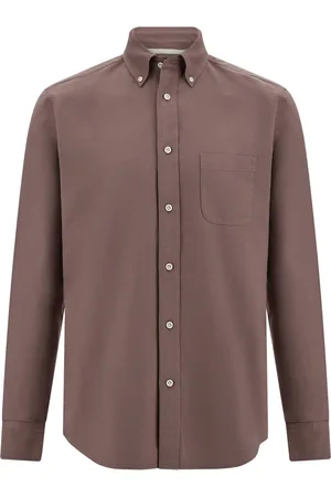 Boggi Milano Koszule, Mężczyzna, brązowy, 2XL, Bawełna, Koszula Oxford z bawełny o regularnym kroju