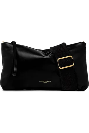 Gianni chiarini Akcesoria, Kobieta, Czarny, ONE SIZE, Skóra, Skórzana torba Nina z zamkiem błyskawicznym
