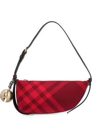 Burberry Torebki, Kobieta, Czerwony, ONE SIZE, Wełna, Torba na ramię Shield Fabric