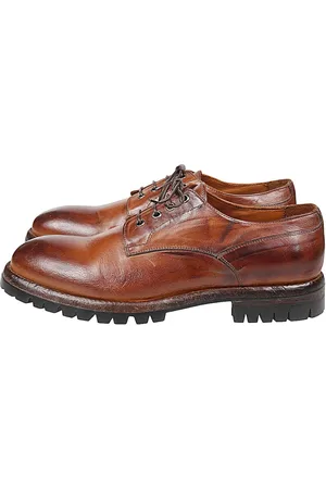 ELEVENTY Buty, Mężczyzna, brązowy, 40 EU, Skóra, Skórzane buty derby z bawolej skóry