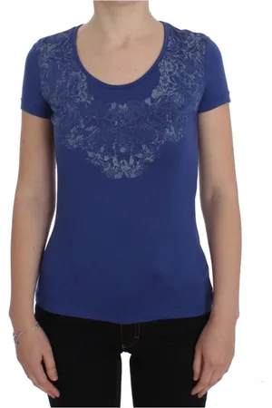 ERMANNO SCERVINO Koszulki, Kobieta, Niebieski, S, Modal Stretch T-shirt
