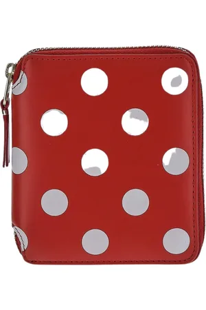 Comme des Garçons Akcesoria, unisex, Czerwony, ONE SIZE, Skóra, Portfel w kropki