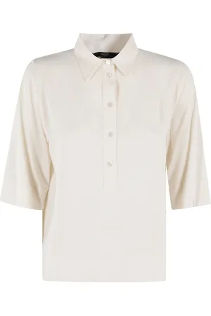 SEVENTY BY SERGIO TEGON Swetry, Kobieta, Biały, M, Klasyczny Sweter Polo w Kremie