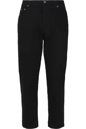 Dolce & Gabbana Jeansy, Mężczyzna, Czarny, S, Czarne Elastyczne Spodnie Bawełniane Włochy
