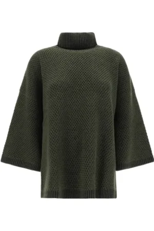Fabiana Filippi Swetry, Kobieta, Zielony, S, Wełna, Khaki Sweter z Wycięciami