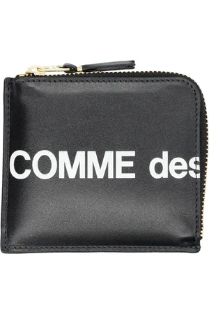 Comme des Garçons Akcesoria, unisex, Czarny, ONE SIZE, Skóra, Czarny skórzany portfel z logo