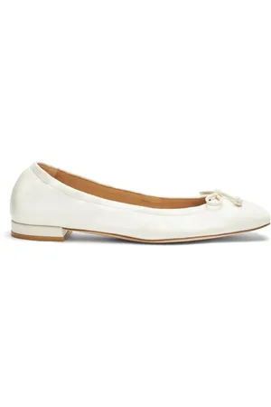 Stuart Weitzman Buty, Kobieta, Beżowy, 39 EU, Skóra, Baletki z kokardą