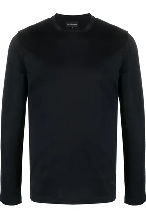 Emporio Armani Koszulki, Mężczyzna, Niebieski, XL, Bawełna, Lniana Koszulka Bawełniana