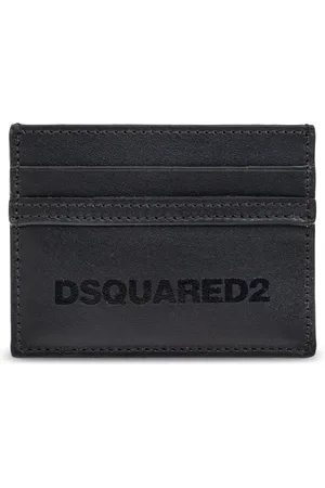 Dsquared2 Akcesoria, Mężczyzna, Czarny, ONE SIZE, Skóra, Skórzany Portfel na Karty