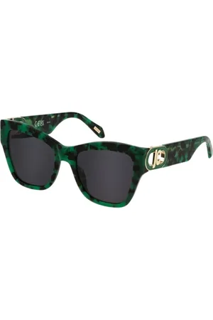 Roberto Cavalli Akcesoria, Kobieta, Zielony, ONE SIZE, Okulary przeciwsłoneczne z kobiecym kształtem i metalowymi detalami