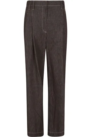 Brunello Cucinelli Spodnie, Kobieta, brązowy, S, Bawełna, Brązowe spodnie jeansowe