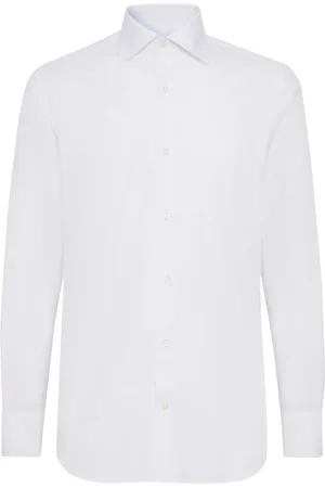 Boggi Milano Koszule, Mężczyzna, Biały, XS, Bawełna, Koszula Slim Fit z Bawełnianego Twillu