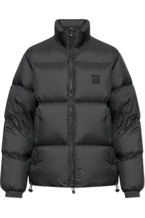 Emporio Armani Kurtki, Mężczyzna, Czarny, L, Poliester, Kurtka puchowa z logo Jay