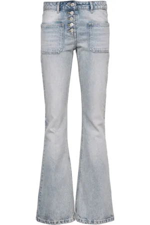 Courrèges Jeansy, Kobieta, Niebieski, M, Denim, Dżinsy z Rozszerzanymi Nogawkami