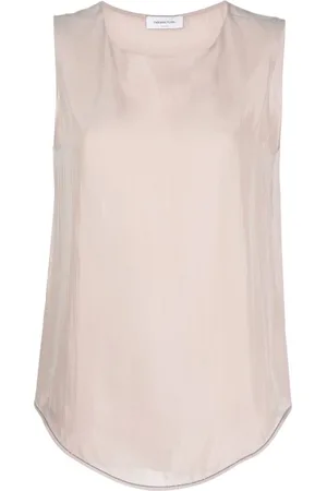 Fabiana Filippi Koszulki, Kobieta, Różowy, S, Canotta Iro Sleeveless Top