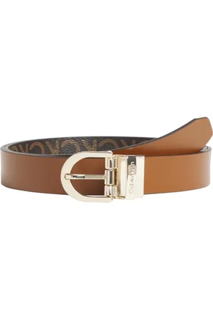 Calvin Klein Akcesoria, Kobieta, brązowy, 90 CM, Skóra, Must RD Buckle Rev 2.5 Belt