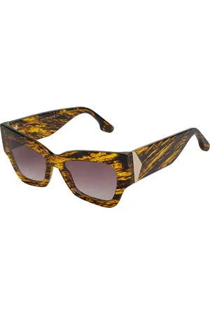 Victoria Beckham Akcesoria, Kobieta, Wielobarwność, ONE SIZE, Kątowe Geometryczne Okulary Przeciwsłoneczne z Acetat