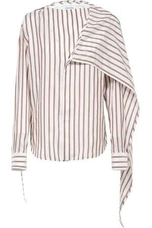 Bottega Veneta Bluzki, Kobieta, Wielobarwność, XS, Pasiasta jedwabna bluzka