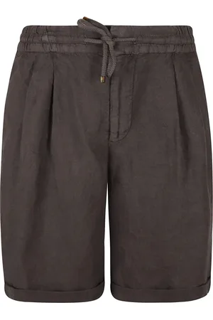 Brunello Cucinelli Szorty, Mężczyzna, brązowy, L, Len, Szorty Bermuda Coffee