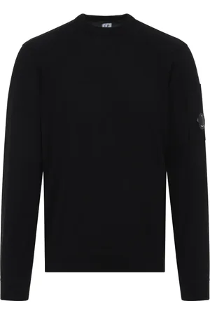 C.P. Company Bluzy, Mężczyzna, Czarny, L, Bawełna, Sweter z okrągłym dekoltem z dzianiny