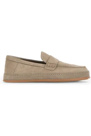 Hogan Buty, Mężczyzna, Beżowy, 40 1/2 EU, Zamsz, Mokasyny zamszowe z podeszwą Memory Foam