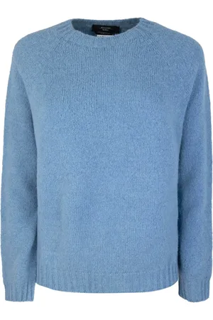 Max Mara Swetry, Kobieta, Niebieski, S, Sweter z mieszanki alpaki Ghiacci