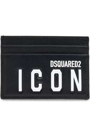 Dsquared2 Akcesoria, Mężczyzna, Czarny, ONE SIZE, Skóra, Skórzany Portfel na Karty