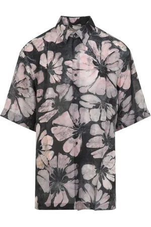 DRIES VAN NOTEN Koszule, Mężczyzna, Wielobarwność, M, Jedwabna koszula