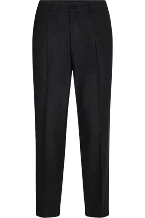 Calvin Klein Spodnie, Mężczyzna, Czarny, S, Wełna, Wysokiej Jakości Spodnie Wełniane o Prostym Kroju
