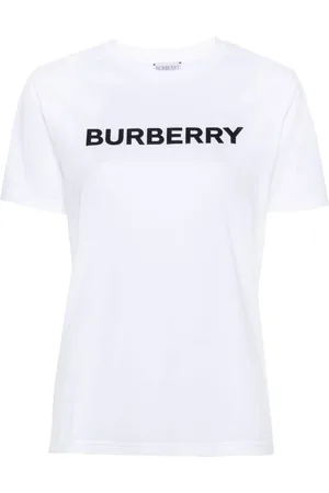 Burberry Koszulki, Kobieta, Biały, S, Bawełna, Klasyczna Koszulka