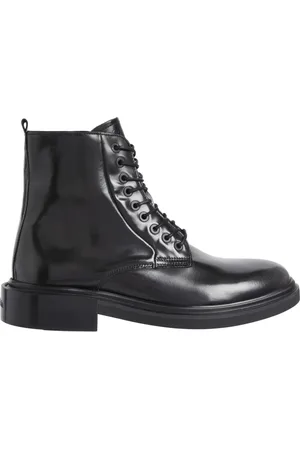 Calvin Klein Buty, Mężczyzna, Czarny, 45 EU, Skóra, Sznurowane botki do kostki