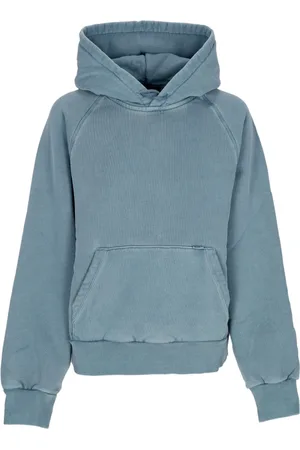 Carhartt Bluzy, Kobieta, Niebieski, M, Bawełna, Krótka bluza z kapturem i kieszenią typu kangur