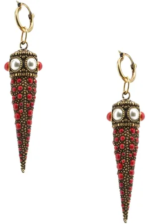 Roberto Cavalli Akcesoria, Kobieta, Czerwony, ONE SIZE, Wiszące kolczyki ze stonowanym czerwonym