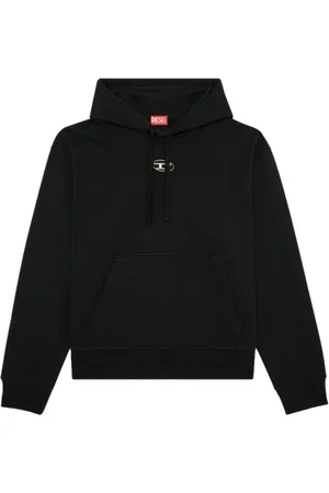 Diesel Bluzy, Mężczyzna, Czarny, XL, Bawełna, Czarna bluza dresowa w stylu casual