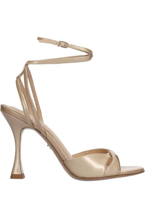 Lola Cruz Buty, Kobieta, Beżowy, 39 EU, Skóra, Lakierowane Sandały z Okrągłym Noskiem