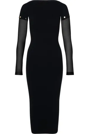 Sportmax Sukienki, Kobieta, Czarny, S, Poliester, Sukienka Maxi Grazia