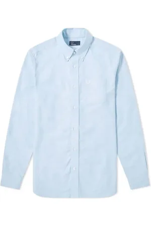 Fred Perry Koszule, Mężczyzna, Niebieski, L, Bawełna, Klasyczna koszula Oxford
